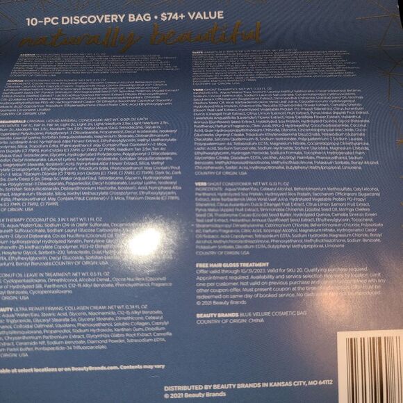 Beauty Brands Clean Beauty Favorites "Naturally Beautiful" 10 Piece Discovery Ba - Picture 3 of 6